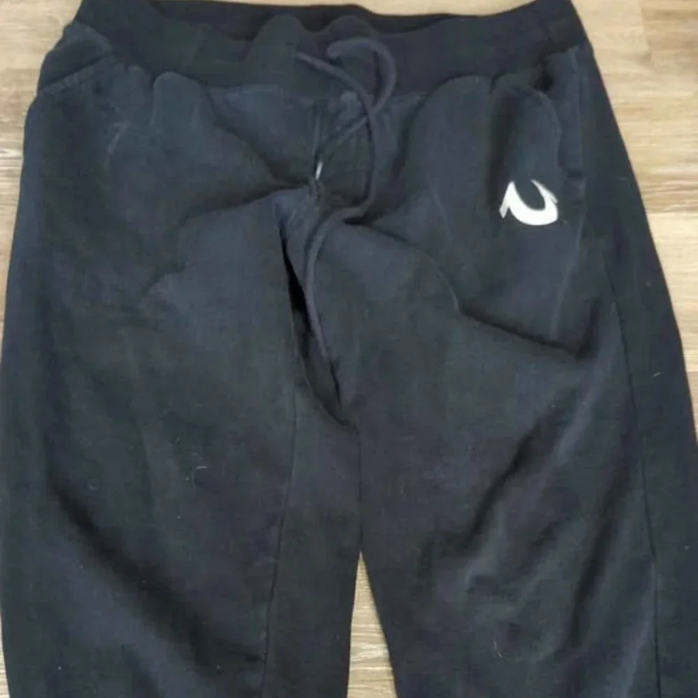 TRUE‎ RELIGION BLACK JOGGER SWEATPANTS PANTS SZ L LARGE